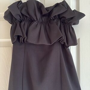 Strapless black minidress